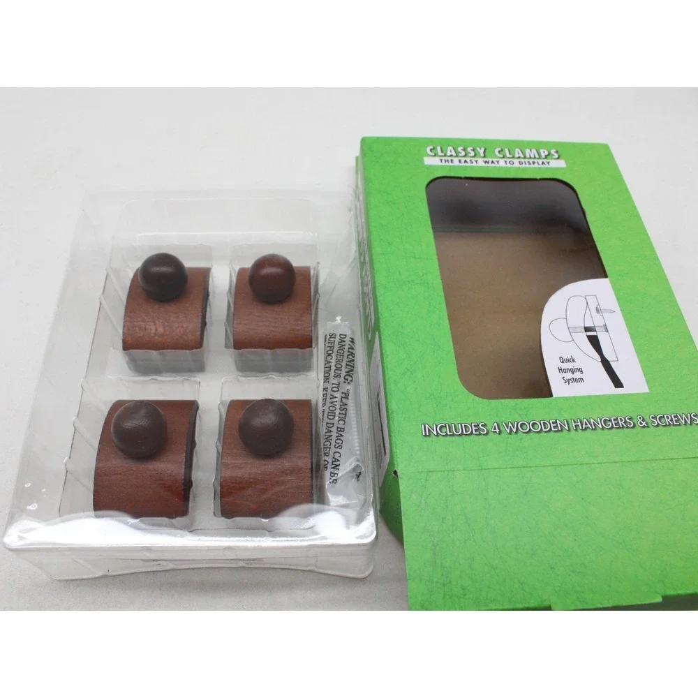Precision Quilting Tools Classy‎ Clamps Wooden Quilt Wall Hangers Small, Dark